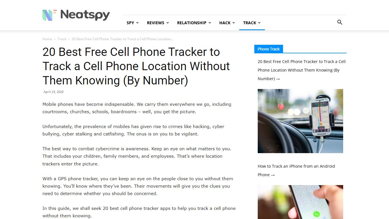 20 Free GPS Phone Trackers to Track a Cell Phone without Them ... - Neatspy